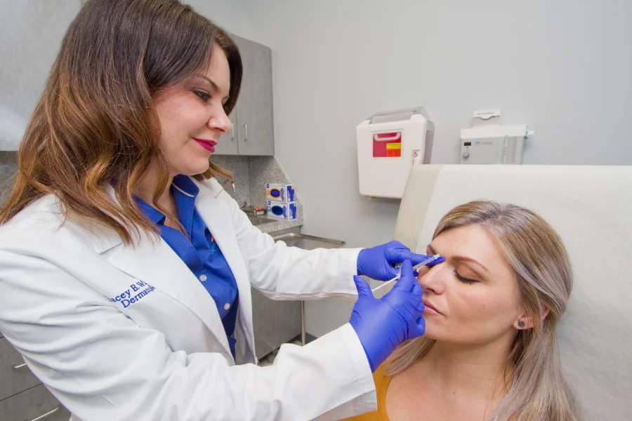 Person receiving Botox treatment