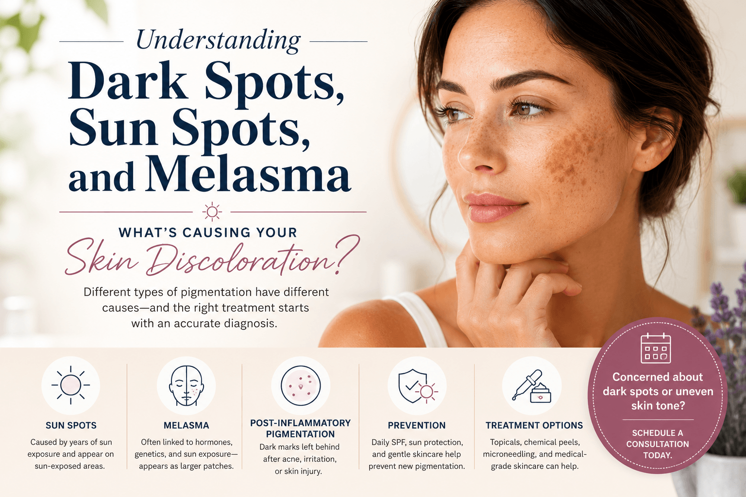 Understanding Dark Spots, Sun Spots, and Melasma