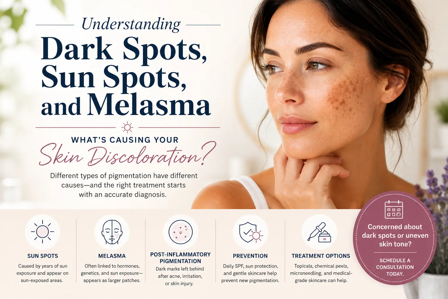 Understanding Dark Spots, Sun Spots, and Melasma